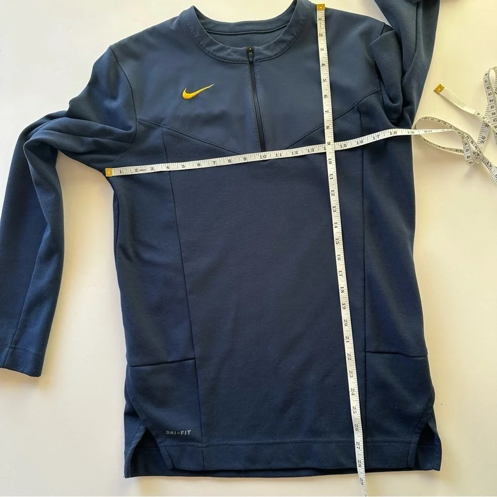 Nike Mens Dri Fit Half Zip Football UV Top Pullover Navy Blue Small